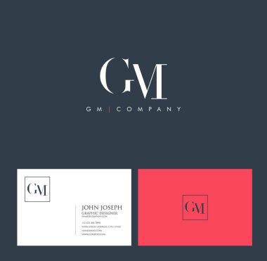 logo joint Gm for Business Card Template, Vector clipart