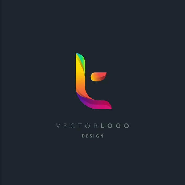 Logo Dégradé Sur Fond Noir — Image vectorielle