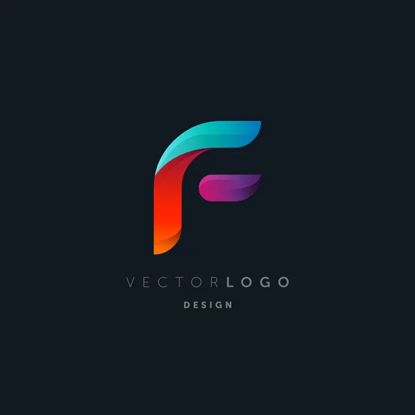 Wektor Logo Wizytówki Szablon Litery Gradientu — Wektor stockowy