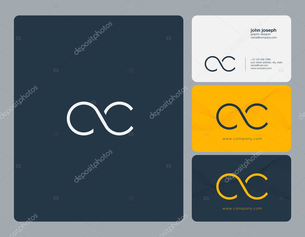 Logo joint Cc for Business Card Template, Vector