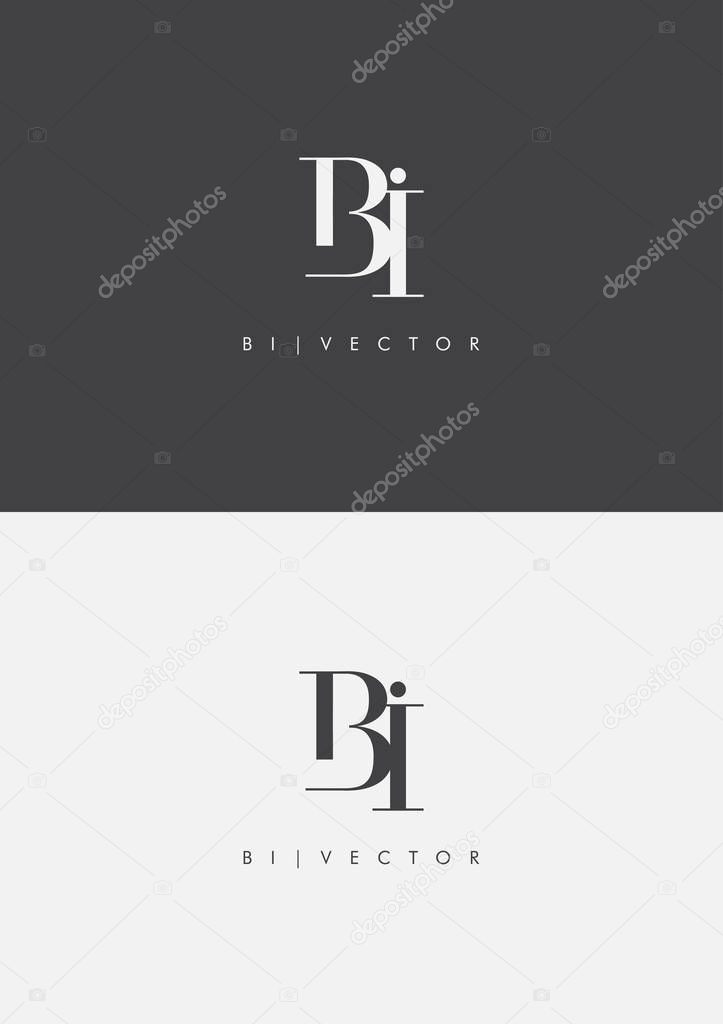 Joint Bi Letters Logo, Business Card Template, Vector