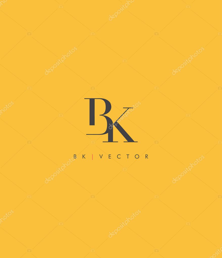 Joint Bk Letters Logo, Business Card Template, Vector