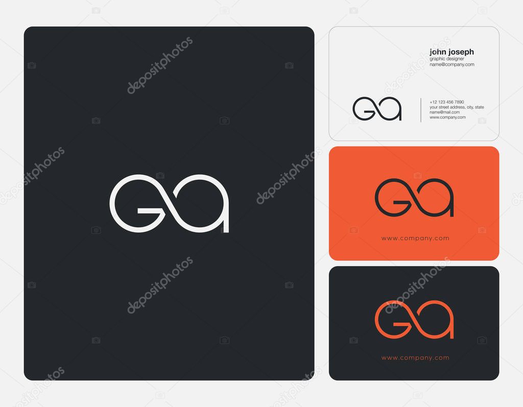 logo joint Ga for Business Card Template, Vector