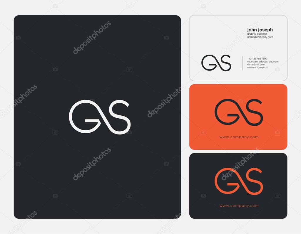 logo joint Gs for Business Card Template, Vector