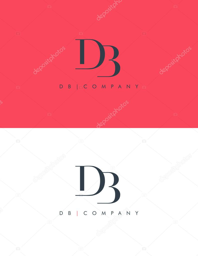 Joint Db Letters Logo, Business Card Template, Vector