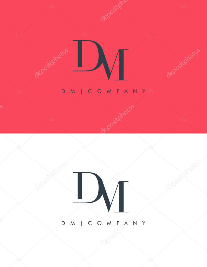 Joint Dm Letters Logo, Business Card Template, Vector