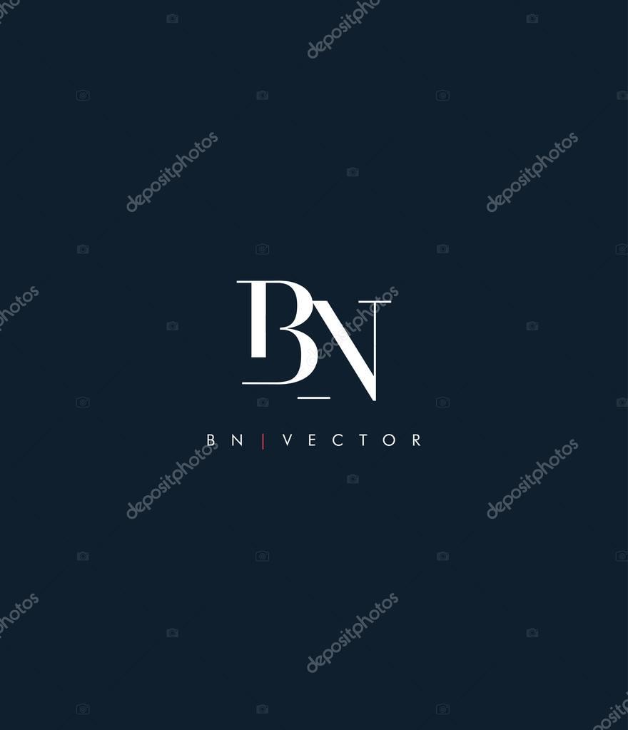 Joint Bn Letters Logo, Business Card Template, Vector