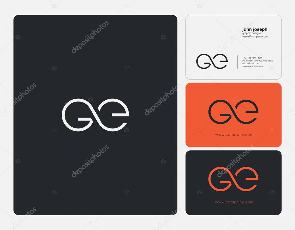 Logo joint Ge for Business Card Template, Vector