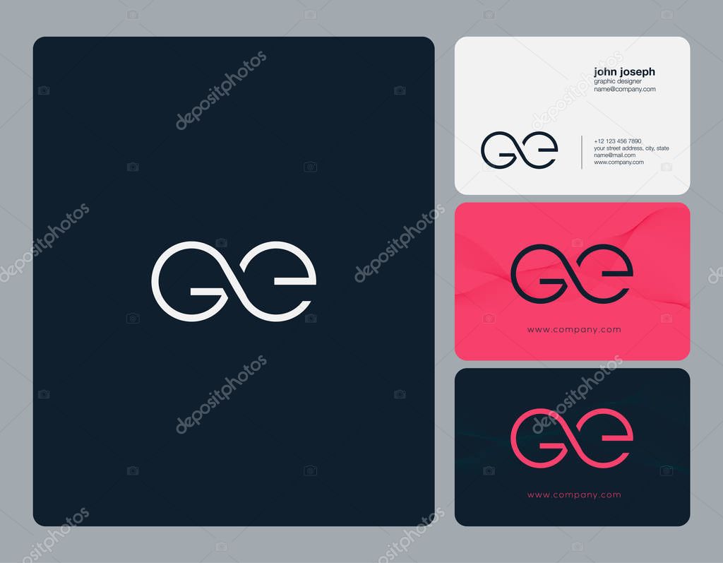 Logo joint Ge for Business Card Template, Vector