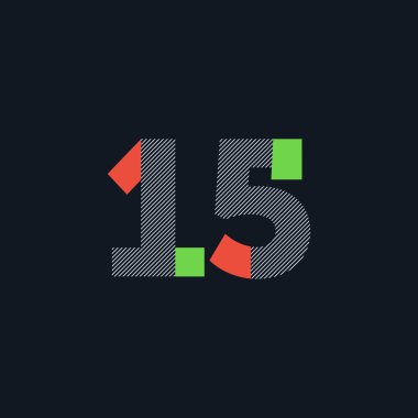 satır 15 haneli numara logo simge, geometrik kurumsal kimlik, vektör çizim