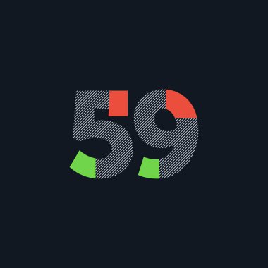 satır basamak 59 sayı logo simge, geometrik kurumsal kimlik, vektör çizim