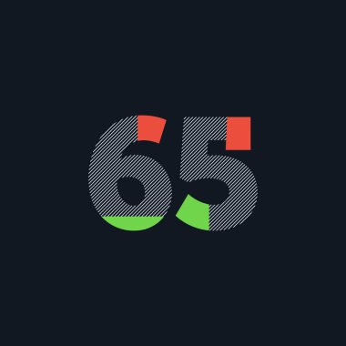 satır basamak 65 numara logo simge, geometrik kurumsal kimlik, vektör çizim