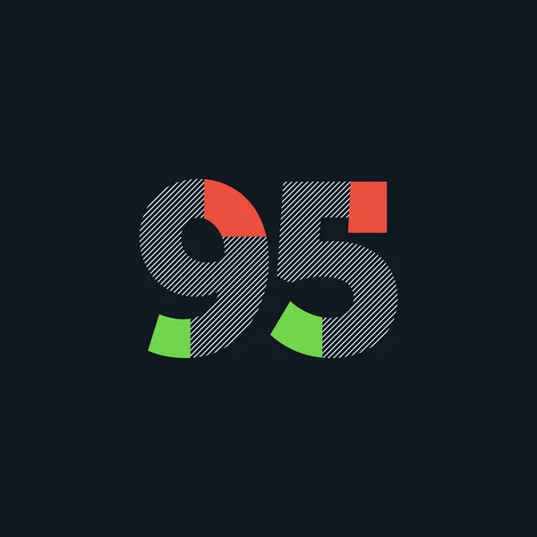 Linia Cyfra Numer Ikona Logo Geometryczne Tożsamości Korporacyjnej Ilustracji Wektorowych — Wektor stockowy