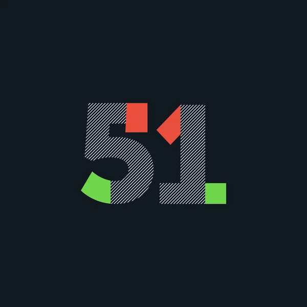 Linha Dígito Número Logotipo Ícone Identidade Corporativa Geométrica Ilustração Vetorial — Vetor de Stock