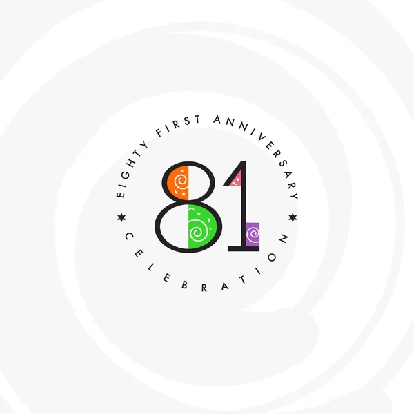 Logo Anniversaire Icône Identité Géométrique Entreprise Illustration Vectorielle — Image vectorielle