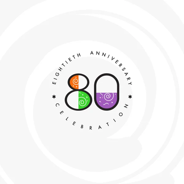 Logo Anniversaire Icône Identité Entreprise Géométrique Illustration Vectorielle — Image vectorielle
