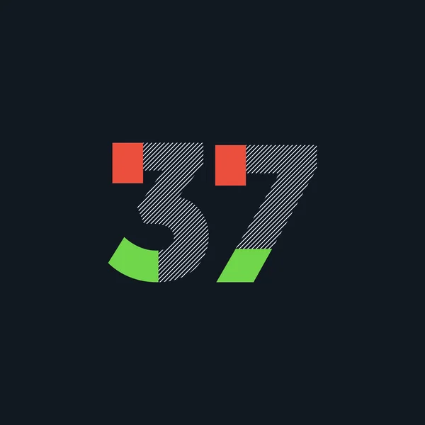 番号ロゴ アイコンを幾何学的コーポレート アイデンティティ ベクトル イラスト — ストックベクタ