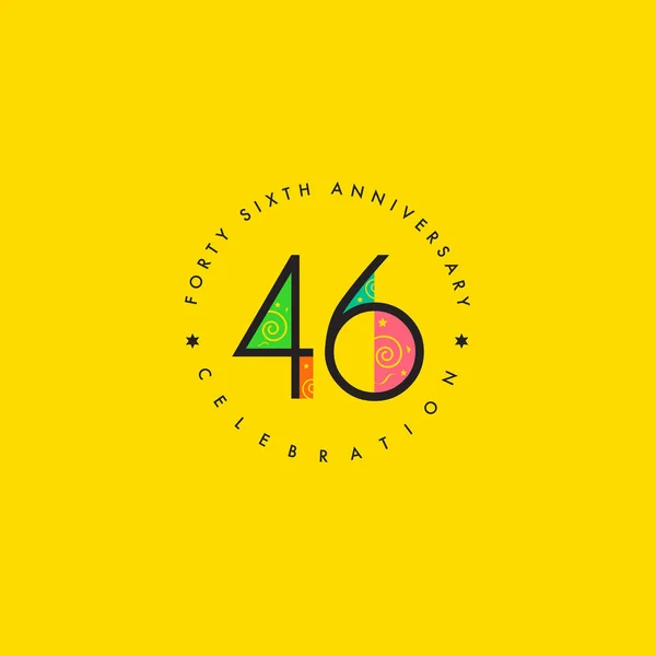 Anniversary logo 46 icon, geometrical corporate identity, vector illustration