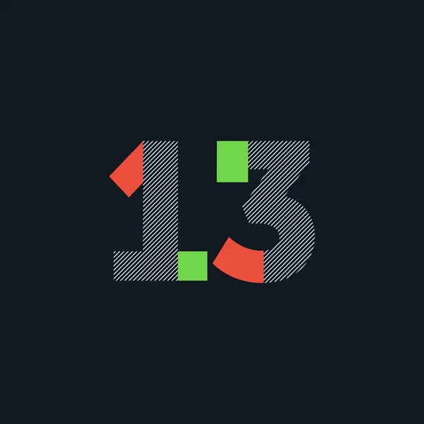 Ligne Chiffre Numéro Logo Icône Identité Entreprise Géométrique Illustration Vectorielle — Image vectorielle