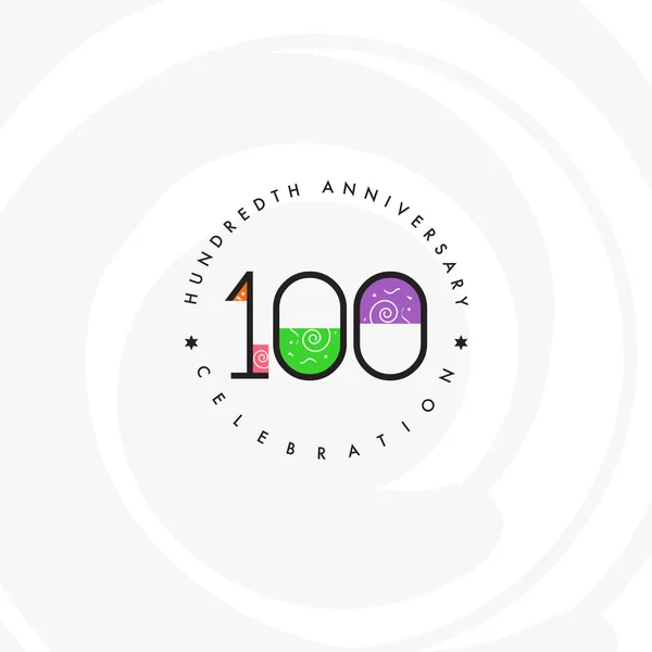 Logotipo Aniversário 100 Ícone Identidade Corporativa Geométrica Ilustração Vetorial — Vetor de Stock