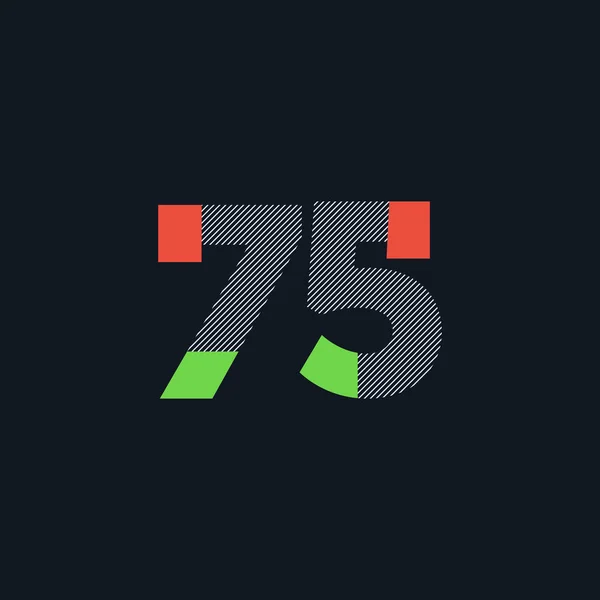 Ligne Chiffre Numéro Logo Icône Identité Géométrique Illustration Vectorielle — Image vectorielle