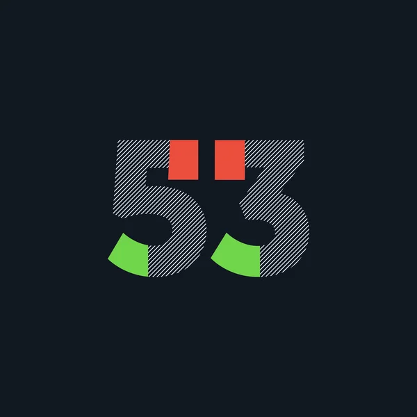 Lijn Cijferige Nummer Logo Pictogram Geometrische Huisstijl Vectorillustratie — Stockvector
