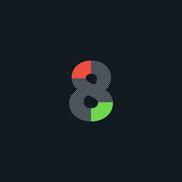 ライン 桁番号ロゴのアイコン 幾何学的なコーポレート アイデンティティ ベクトル イラスト — ストックベクタ
