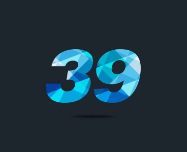Modern 39 dijital numara logo simge, geometrik kurumsal kimlik, vektör çizim