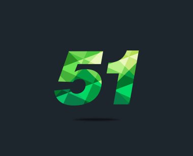Modern 51 dijital numara logo simge, geometrik kurumsal kimlik, vektör çizim