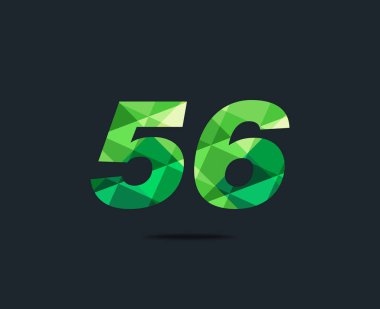 Modern 56 dijital numara logo simge, geometrik kurumsal kimlik, vektör çizim
