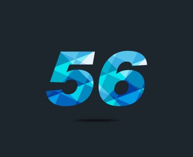 Modern 56 dijital numara logo simge, geometrik kurumsal kimlik, vektör çizim