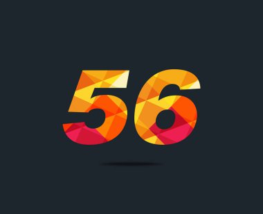 Modern 56 dijital numara logo simge, geometrik kurumsal kimlik, vektör çizim