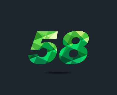 Modern 58 dijital numara logo simge, geometrik kurumsal kimlik, vektör çizim