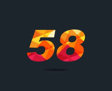 Modern 58 dijital numara logo simge, geometrik kurumsal kimlik, vektör çizim