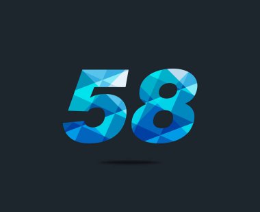 Modern 58 dijital numara logo simge, geometrik kurumsal kimlik, vektör çizim