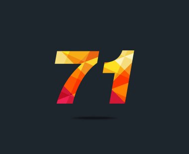 Modern 71 dijital numara logo simge, geometrik kurumsal kimlik, vektör çizim