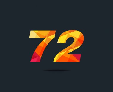 Modern 72 dijital numara logo simge, geometrik kurumsal kimlik, vektör çizim