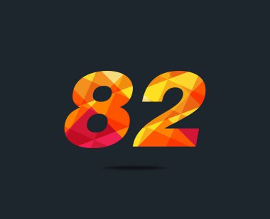 Modern 82 dijital numara logo simge, geometrik kurumsal kimlik, vektör çizim