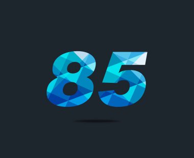 Modern 85 dijital numara logo simge, geometrik kurumsal kimlik, vektör çizim