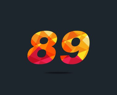 Modern 89 dijital numara logo simge, geometrik kurumsal kimlik, vektör çizim