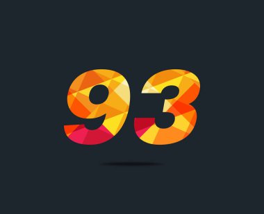 Modern 93 dijital numara logo simge, geometrik kurumsal kimlik, vektör çizim