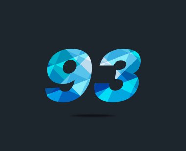 Modern 93 dijital numara logo simge, geometrik kurumsal kimlik, vektör çizim
