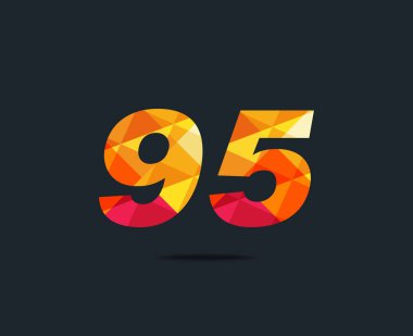 Modern 95 dijital numara logo simge, geometrik kurumsal kimlik, vektör çizim