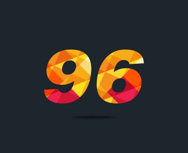 Modern 96 dijital numara logo simge, geometrik kurumsal kimlik, vektör çizim
