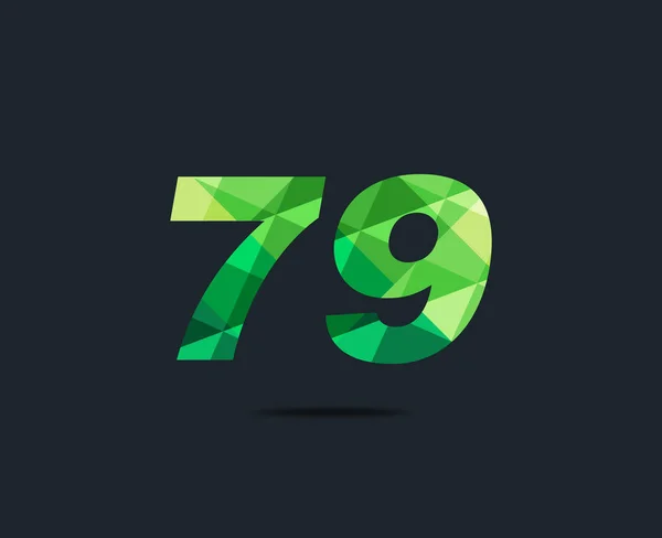 现代79数字标识图标 几何企业身份 矢量插图 — 图库矢量图片