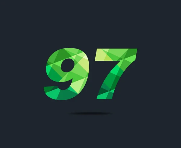 Modern Digital Number Logo Icon Geometrical Corporate Identity Vector Illustration — Stock Vector