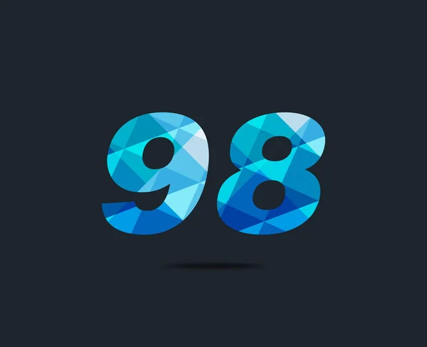 98年デジタル数字ロゴ アイコン 幾何学的なコーポレート アイデンティティ ベクトル イラスト — ストックベクタ