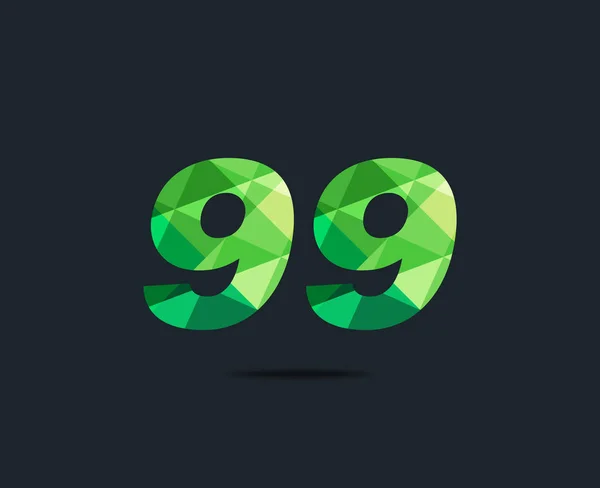 99年デジタル数字ロゴ アイコン 幾何学的なコーポレート アイデンティティ ベクトル イラスト — ストックベクタ