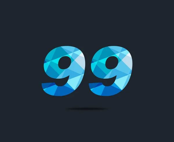 99年デジタル数字ロゴ アイコン 幾何学的なコーポレート アイデンティティ ベクトル イラスト — ストックベクタ