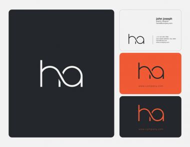 ha ortak yuvarlak harfler illüstrasyon vektör 